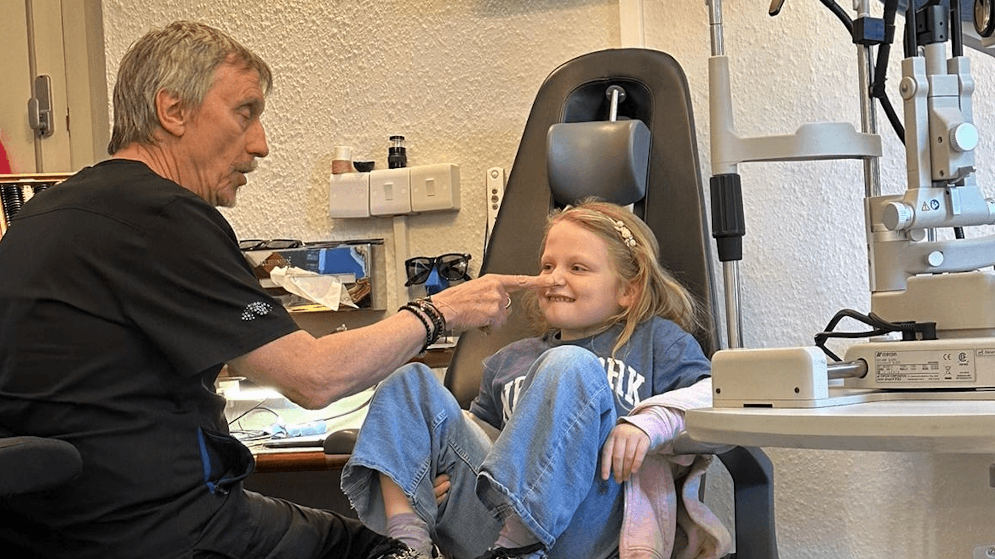 Brian Tompkins with a young TK&S patient